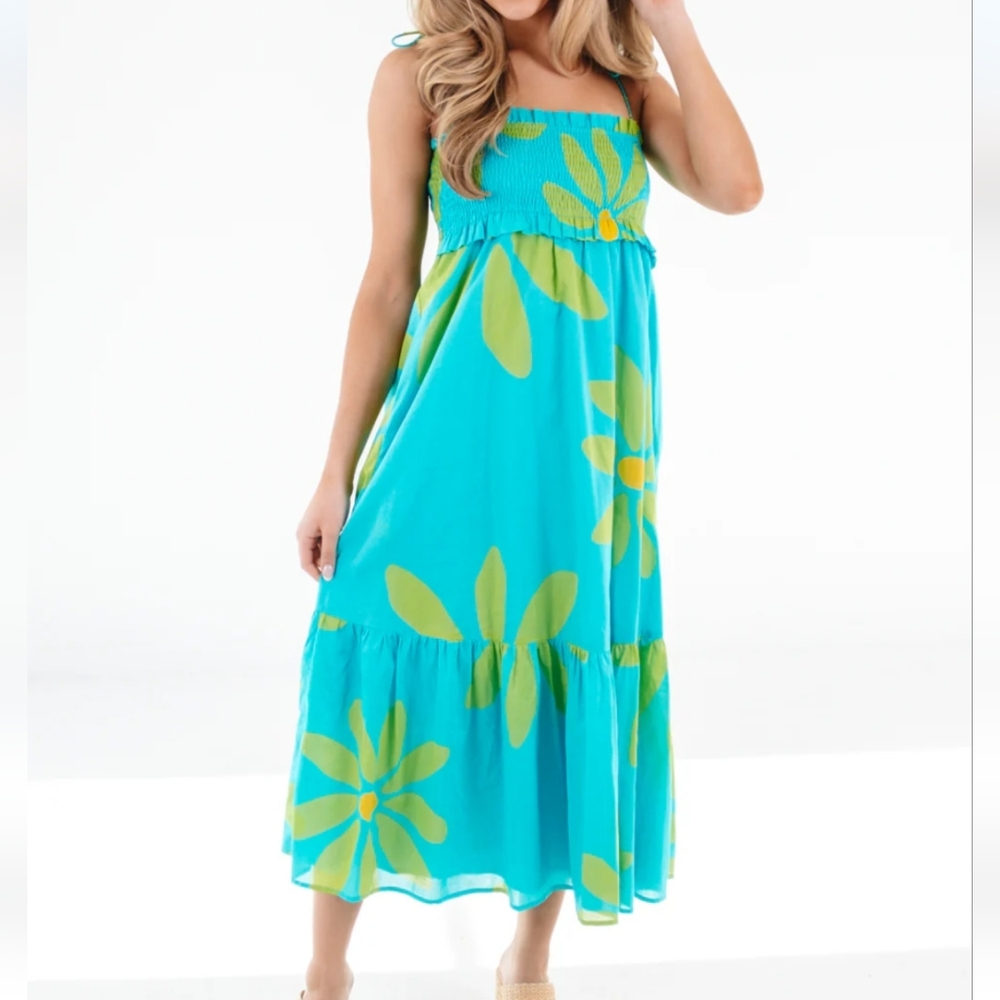 Resort Ready! Smocked Summer Midi Dress-NWT - Picture 5 of 16